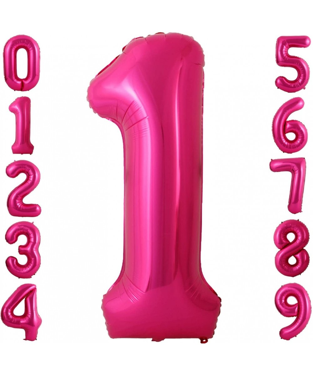 40 Inch Large Hot Pink Number 1 Balloons Alphabet Letter Mylar Foil Helium Big Number Balloons for Birthday Anniversary Party...