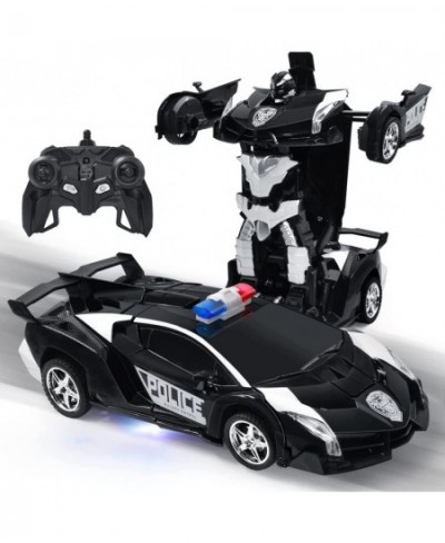 Transform Remote Control Car RC Police Cars Transforming Robot Toys for Boys 4-7 8-12 Deformation Car Toys with One Button Tr...