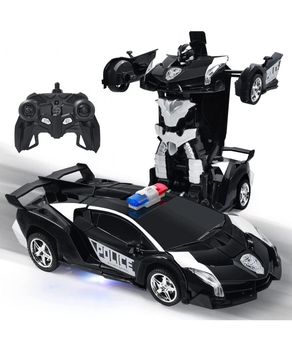 Transform Remote Control Car RC Police Cars Transforming Robot Toys for Boys 4-7 8-12 Deformation Car Toys with One Button Tr...