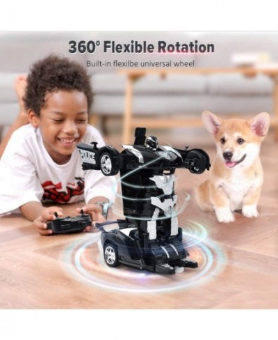 Transform Remote Control Car RC Police Cars Transforming Robot Toys for Boys 4-7 8-12 Deformation Car Toys with One Button Tr...