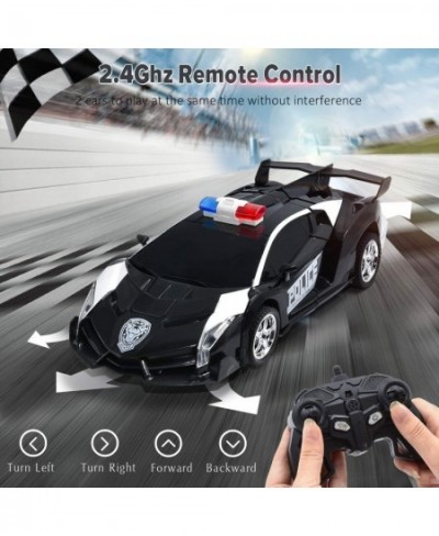 Transform Remote Control Car RC Police Cars Transforming Robot Toys for Boys 4-7 8-12 Deformation Car Toys with One Button Tr...