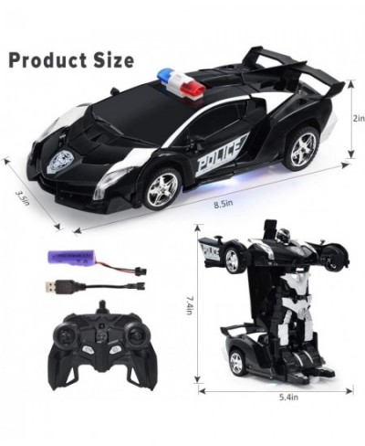 Transform Remote Control Car RC Police Cars Transforming Robot Toys for Boys 4-7 8-12 Deformation Car Toys with One Button Tr...