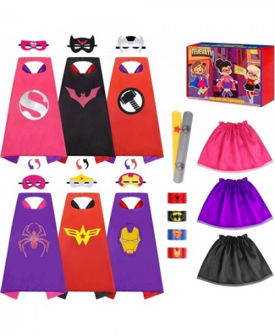 Super Hero Capes and Masks for Girls - Superhero Capes Set and Wristbands Dress Up Clothes with 3 Sets of Capes for Kids Tutu...