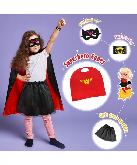 Super Hero Capes and Masks for Girls - Superhero Capes Set and Wristbands Dress Up Clothes with 3 Sets of Capes for Kids Tutu...