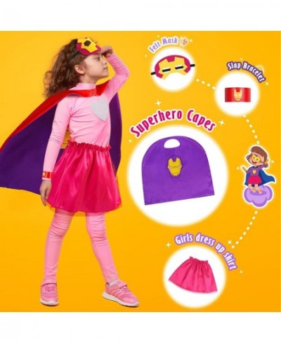 Super Hero Capes and Masks for Girls - Superhero Capes Set and Wristbands Dress Up Clothes with 3 Sets of Capes for Kids Tutu...