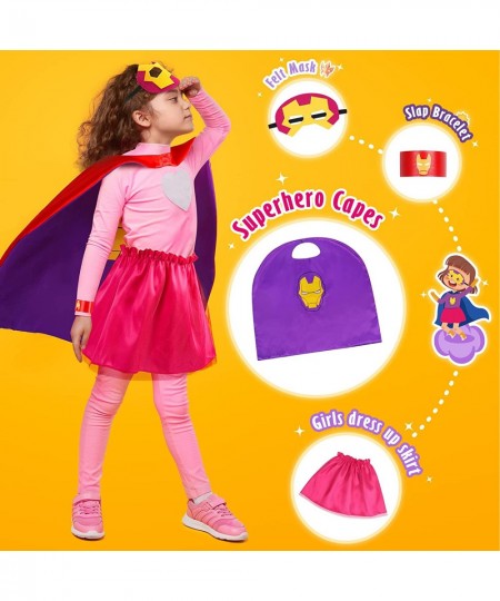 Super Hero Capes and Masks for Girls - Superhero Capes Set and Wristbands Dress Up Clothes with 3 Sets of Capes for Kids Tutu...