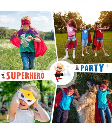 Super Hero Capes and Masks for Girls - Superhero Capes Set and Wristbands Dress Up Clothes with 3 Sets of Capes for Kids Tutu...