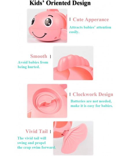 Kids Bath Toy Wind-up Swimming Carp Floating Water Toy Cute Little Carp Clockwork Fish Bathtub Toy for Toddlers (Pink) $16.89...