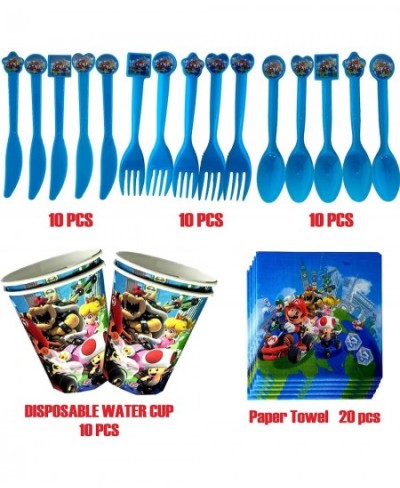 Super Mario Party Favor Party Decorations Super Mario party Themed Flatware Banner Balloons Plates Spoons Fork knives Napkins...