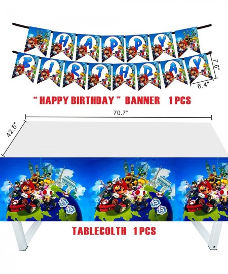 Super Mario Party Favor Party Decorations Super Mario party Themed Flatware Banner Balloons Plates Spoons Fork knives Napkins...