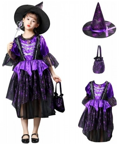 Witch Costume for Girls Toddler Purple Witch Dress Cute Witch Set with Witch Hat & Handbag for Halloween Cosplay Party $22.55...