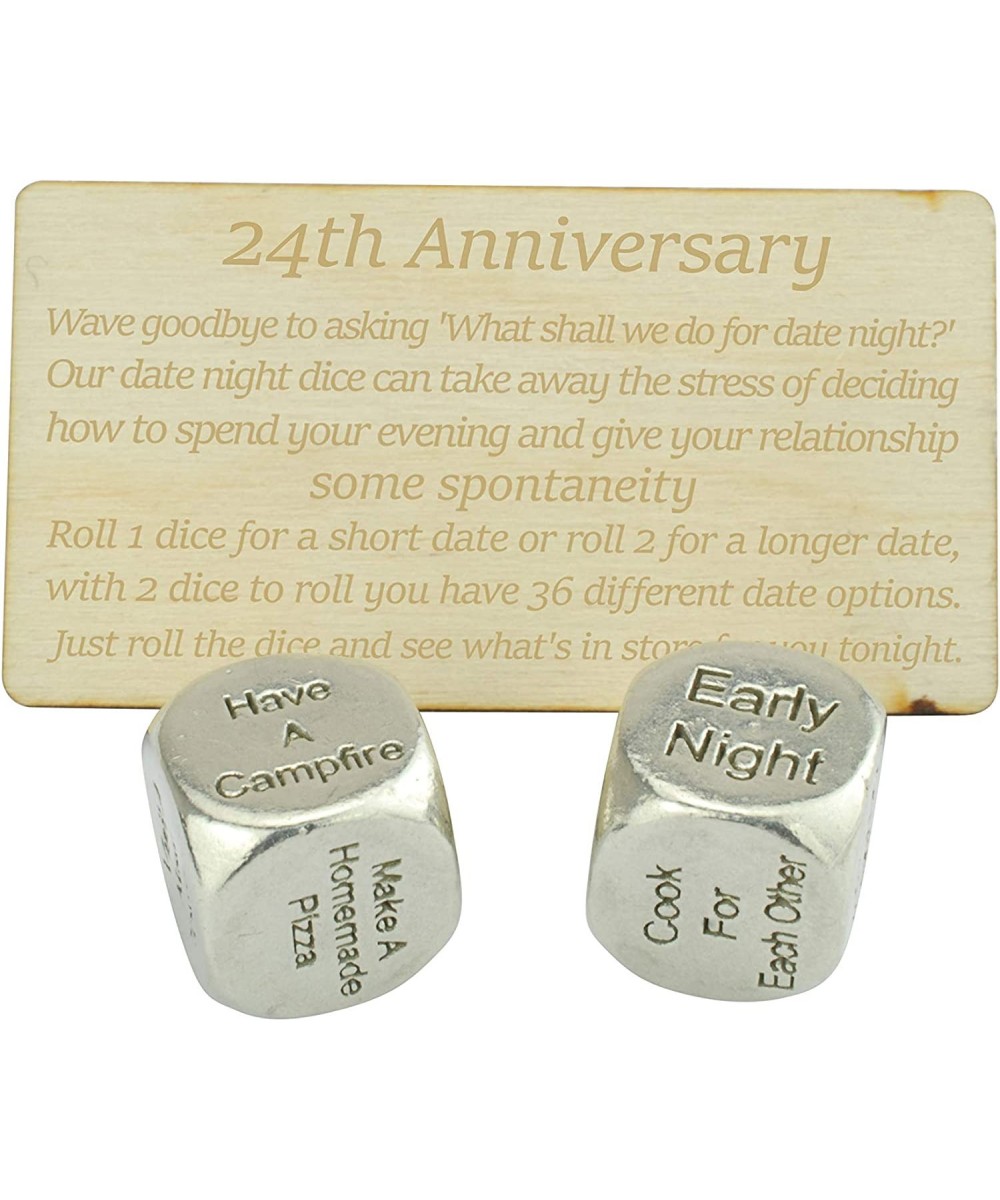 24 Year Anniversary Metal Date Night Dice - Create a Unique 24th Anniversary Date Night $30.28 - Game Accessories