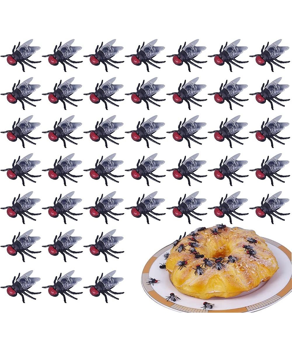 120pcs Mini Plastic Flies Fake Flies Simulated Plastic Insects Fly Joke Toys Prank Flies Toys for Joke Halloween Party Favors...