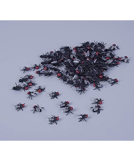 120pcs Mini Plastic Flies Fake Flies Simulated Plastic Insects Fly Joke Toys Prank Flies Toys for Joke Halloween Party Favors...