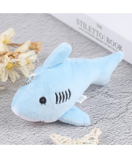 Shark Plush Keychain Stuffed Animal Toy Cartoon Backpack Keychain Pendant Cute Decorative Plush Toy Accessory(Blue) Medium $1...