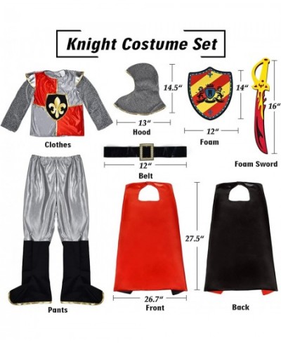 Knight Costume for Boys Medieval Dress Up Halloween Costumes Role Play Set Accessories Sword Cape Shield for Kids $49.39 - Ki...