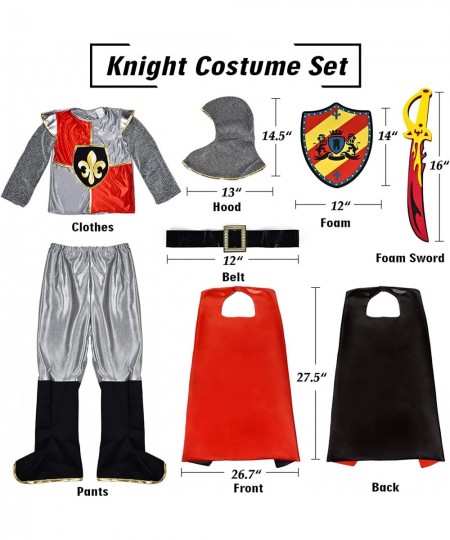 Knight Costume for Boys Medieval Dress Up Halloween Costumes Role Play Set Accessories Sword Cape Shield for Kids $49.39 - Ki...