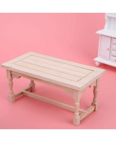 1:12 Scale Accessories Dollhouse Table Mini Dining Room Table Furniture Wooden Model Miniature Wooden Table for Dollhouse Kit...