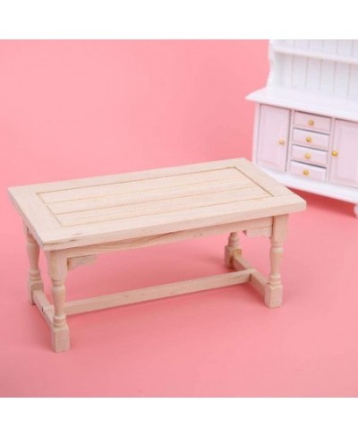 1:12 Scale Accessories Dollhouse Table Mini Dining Room Table Furniture Wooden Model Miniature Wooden Table for Dollhouse Kit...