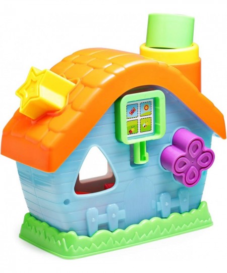 Shape Sorting House Toy My First House with Shape and Color Sorters Early Development Shape and Color Recognition Toy with 5 ...