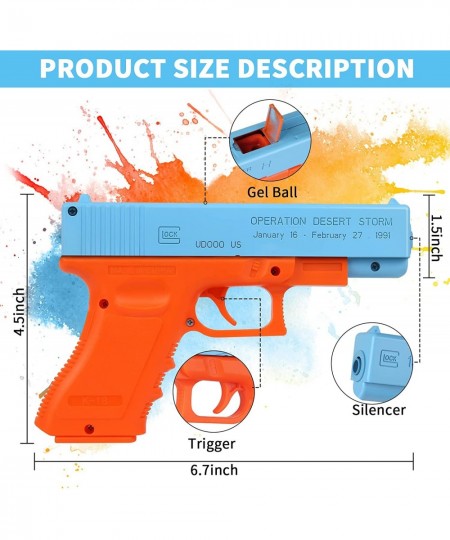 Manual Splatter Ball Gun Gel Splatter Ball Blaster Without Charge Splat Blaster Toy Pistol Suitable for Backyard Games Gift f...