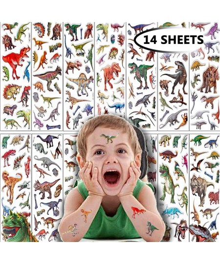 14 Sheets Dinosaur Stickers 200+ Different Dino 3D Puffy Craft Scrapbooking Handmade Decals Realistic Waterproof Sticker Pack...