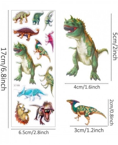 14 Sheets Dinosaur Stickers 200+ Different Dino 3D Puffy Craft Scrapbooking Handmade Decals Realistic Waterproof Sticker Pack...