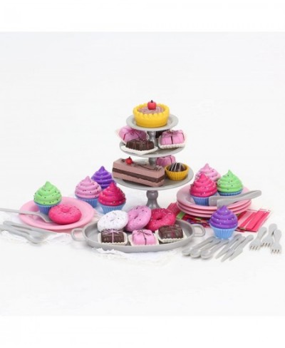 47 Piece Serving Set with Delicious Desserts for 18'' Dolls Multicolor $46.78 - Doll Playsets