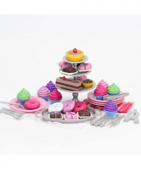 47 Piece Serving Set with Delicious Desserts for 18'' Dolls Multicolor $46.78 - Doll Playsets