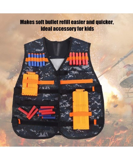 Kids Toy Clip Vests BULLETsss Holder Elite Tactic Vest Thickened Toy Thickened Kids Toy Gun Clip Vest for Clip Jacket Foam DA...