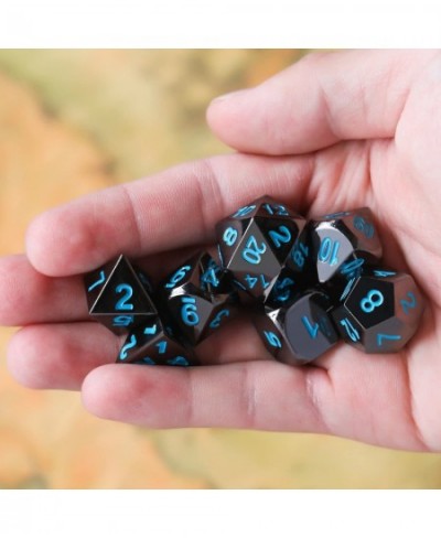 7 Die Metal Polyhedral Dice Set DND Role Playing Game Dice Set with Storage Bag for RPG Dungeons and Dragons D&D Math Teachin...