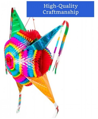 Mexican Piñata (Large 32 inches)- Authentic Handmade Foldable Large Pinata - Star Pinatas for Birthday Party - Mexican Piñata...