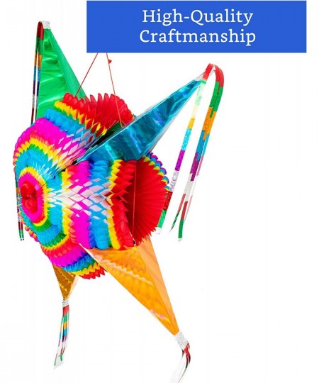 Mexican Piñata (Large 32 inches)- Authentic Handmade Foldable Large Pinata - Star Pinatas for Birthday Party - Mexican Piñata...