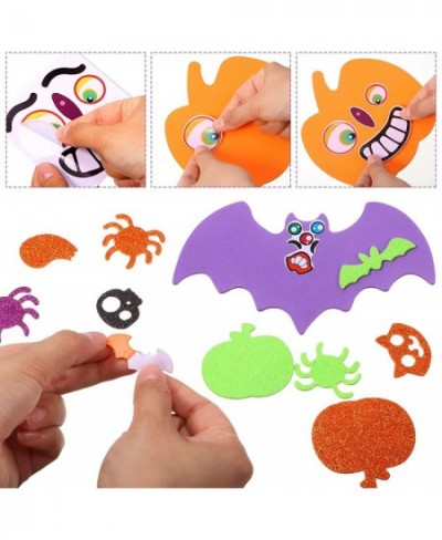 234 Pcs Halloween Foam Craft Kit Include Pumpkin Ghost Black Cat Shape Foam Craft with Halloween Foam Stickers Funny Pumpkin ...