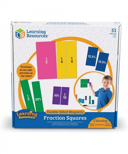 Double-Sided Magnetic Fraction Squares Math Manipulations 51 Pieces Ages 6+ $54.21 - Early Development & Activity Toys