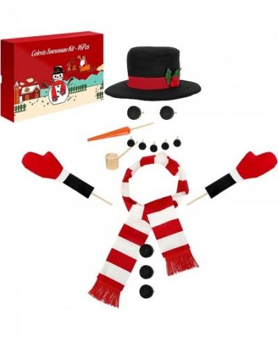 16Pcs Snowman Kit Build a Snowman Kit Snowman Decorating Making Kit Winter Outdoor Fun Toys for Kids (Red & White Scarf) $25....