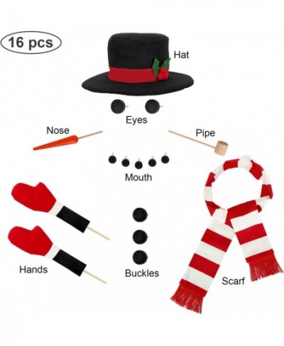 16Pcs Snowman Kit Build a Snowman Kit Snowman Decorating Making Kit Winter Outdoor Fun Toys for Kids (Red & White Scarf) $25....