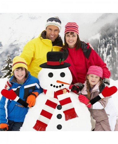 16Pcs Snowman Kit Build a Snowman Kit Snowman Decorating Making Kit Winter Outdoor Fun Toys for Kids (Red & White Scarf) $25....