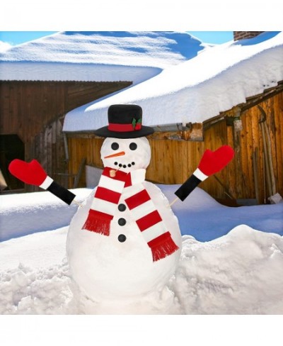 16Pcs Snowman Kit Build a Snowman Kit Snowman Decorating Making Kit Winter Outdoor Fun Toys for Kids (Red & White Scarf) $25....