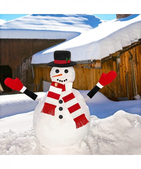 16Pcs Snowman Kit Build a Snowman Kit Snowman Decorating Making Kit Winter Outdoor Fun Toys for Kids (Red & White Scarf) $25....