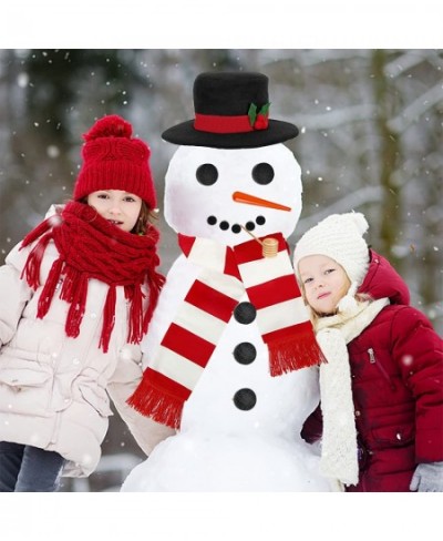 16Pcs Snowman Kit Build a Snowman Kit Snowman Decorating Making Kit Winter Outdoor Fun Toys for Kids (Red & White Scarf) $25....