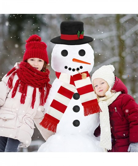 16Pcs Snowman Kit Build a Snowman Kit Snowman Decorating Making Kit Winter Outdoor Fun Toys for Kids (Red & White Scarf) $25....