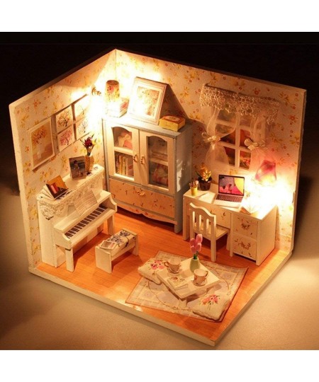 Dollhouse Miniature DIY House Kit Creative Room With Furniture and Cover for Romantic Artwork Gift (Blooming Summer Day) $28....