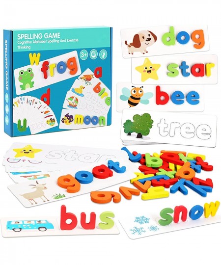 See and Spell Learning Toys - Alphabet Sight Words Flash Cards Matching Shape Letter Games Montessori Preschool STEM Toys for...