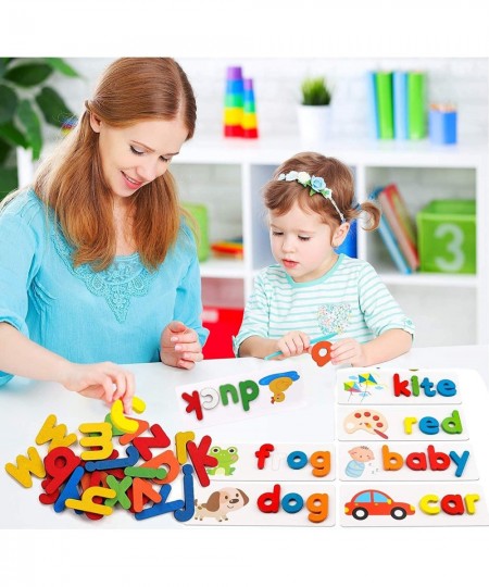 See and Spell Learning Toys - Alphabet Sight Words Flash Cards Matching Shape Letter Games Montessori Preschool STEM Toys for...