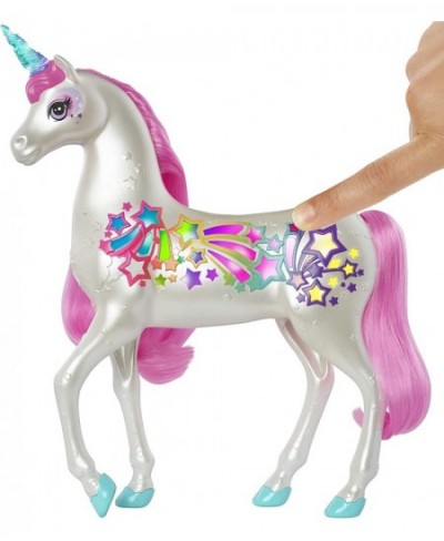 Dreamtopia Brush 'n Sparkle Unicorn with Lights and Sounds White with Pink Mane and Tail Gift for 3 to 7 Year Olds [Amazon Ex...