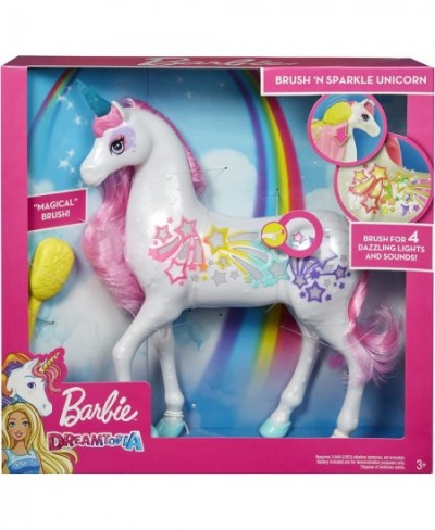 Dreamtopia Brush 'n Sparkle Unicorn with Lights and Sounds White with Pink Mane and Tail Gift for 3 to 7 Year Olds [Amazon Ex...