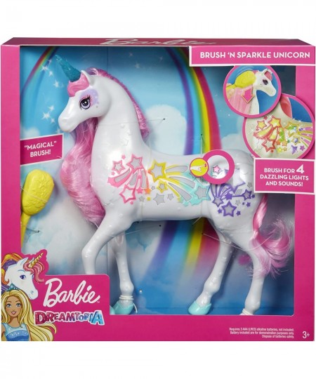 Dreamtopia Brush 'n Sparkle Unicorn with Lights and Sounds White with Pink Mane and Tail Gift for 3 to 7 Year Olds [Amazon Ex...