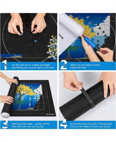 Puzzle Mat Roll Up to 2000/1500/1000 Pieces Jigsaw Mat Felt Puzzle Saver Storage and Transport Premium Pump Glue Felt Mat Inf...