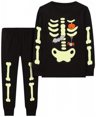 Halloween Pajamas Skeleton Glow In The Dark Pjs Halloween Costumes for Kids Toddler Newborn Baby Clothes $39.34 - Kids' Costumes